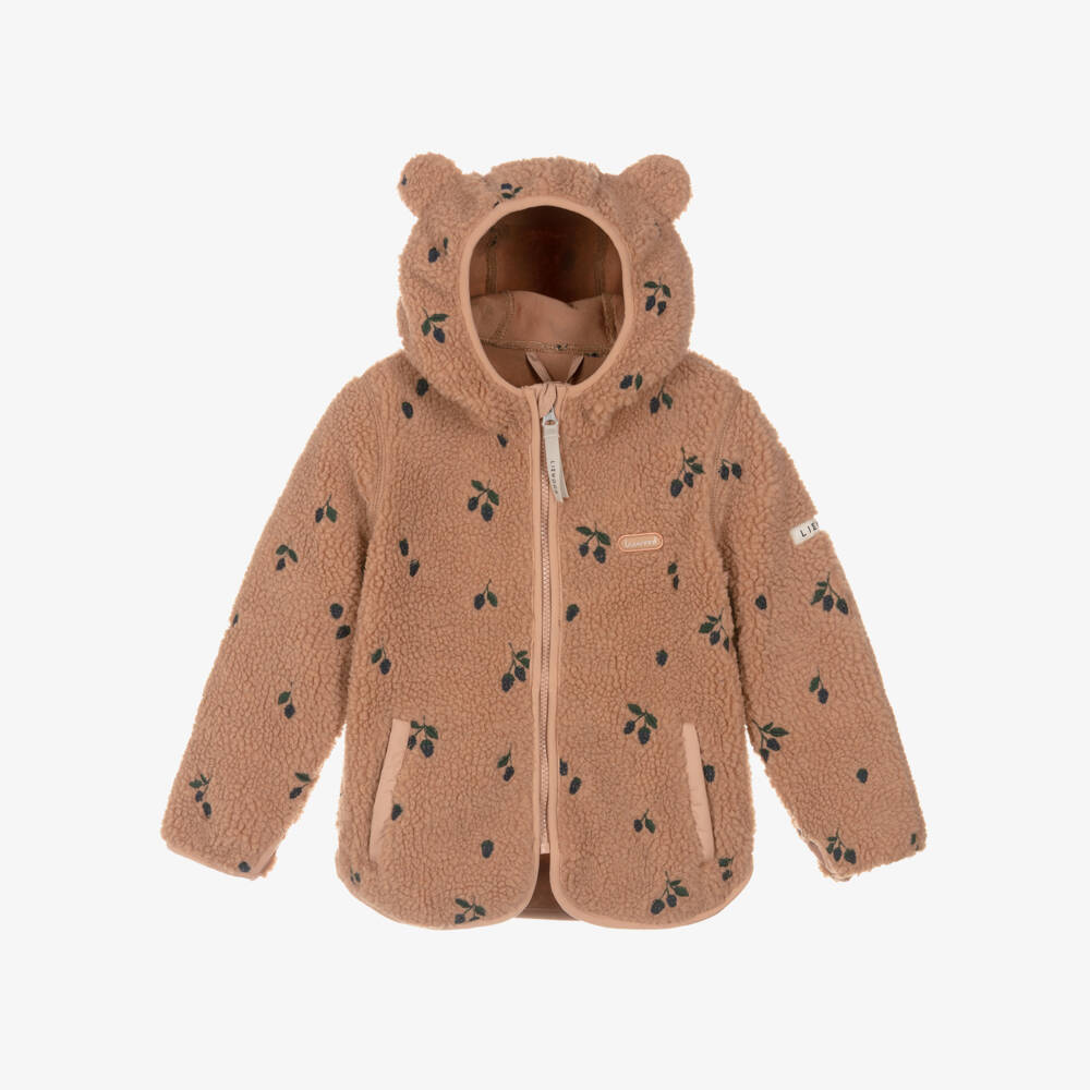 Liewood-Girls Pink Hooded Teddy Fleece Jacket | Childrensalon Outlet