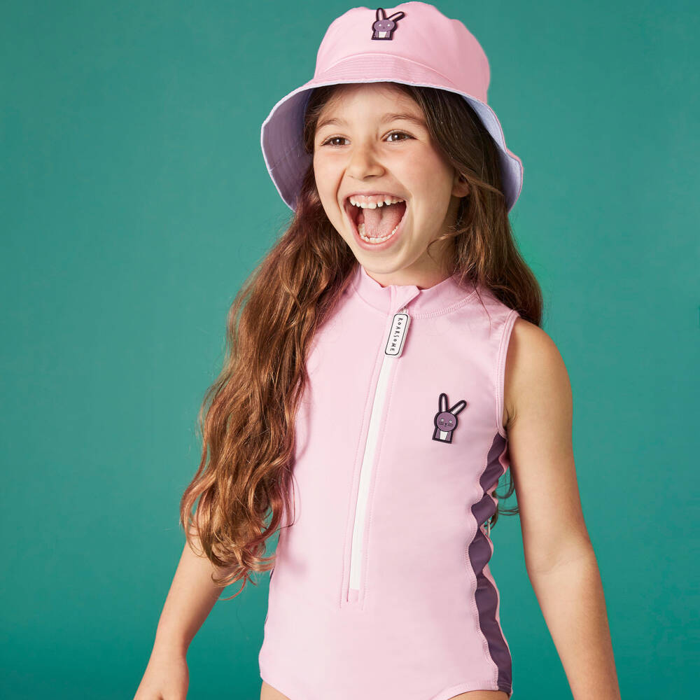 Roarsome-Girls Pink Hop The Bunny Swimsuit (UPF50+) | Childrensalon Outlet