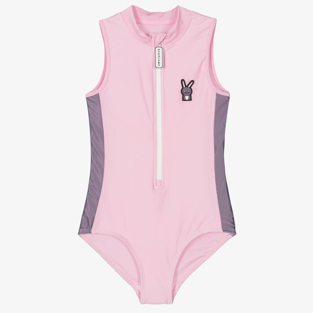 Roarsome-Girls Pink Hop The Bunny Swimsuit (UPF50+) | Childrensalon Outlet