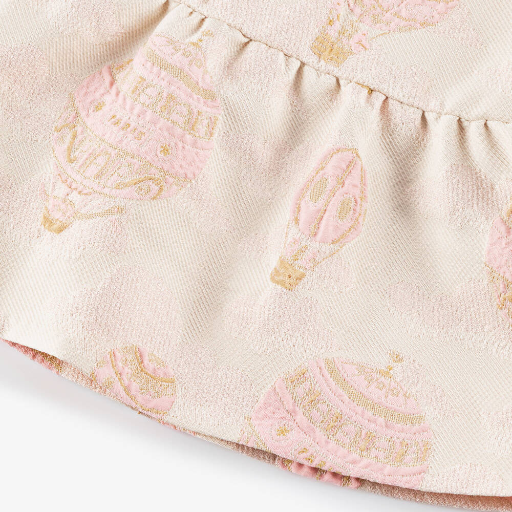Atelier Choux Paris-Girls Pink Hot Air Balloon Jacquard Dress | Childrensalon Outlet
