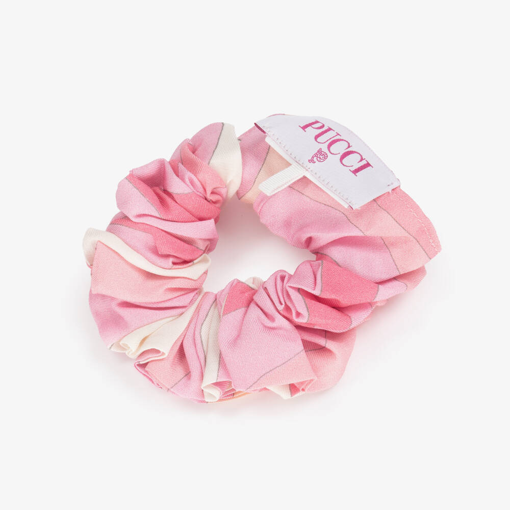 PUCCI-Girls Pink Iride Print Scrunchie | Childrensalon Outlet