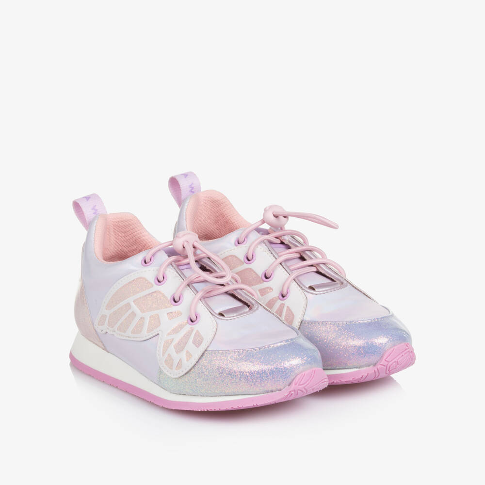 Sophia Webster Mini-Girls Pink Iridescent Chiara Trainers | Childrensalon Outlet