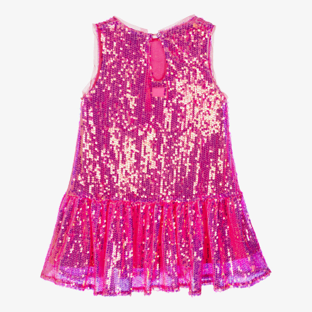 The Tiny Universe-Girls Pink Iridescent Sequin Dress | Childrensalon Outlet