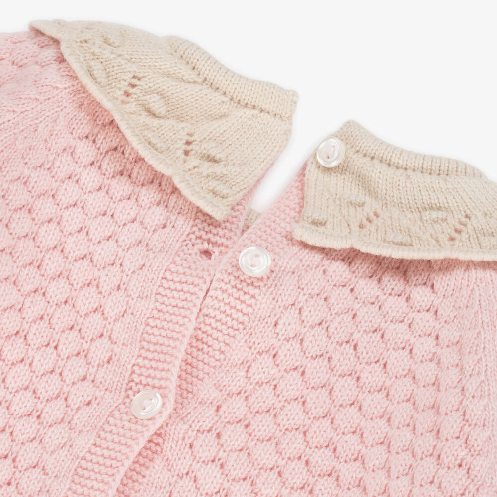 Foque-Girls Pink Knit & Floral Cotton Shorts Set | Childrensalon Outlet