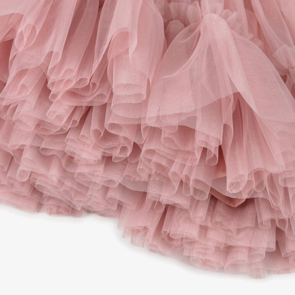 Angel's Face-فستان تول وردي قطن محبوك للبنات | Childrensalon Outlet