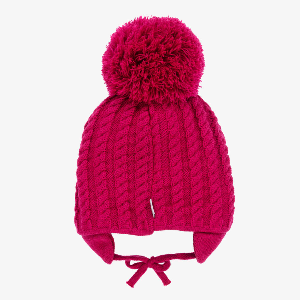 Sätila of Sweden-Girls Pink Laura Giant Pom-Pom Beanie | Childrensalon Outlet