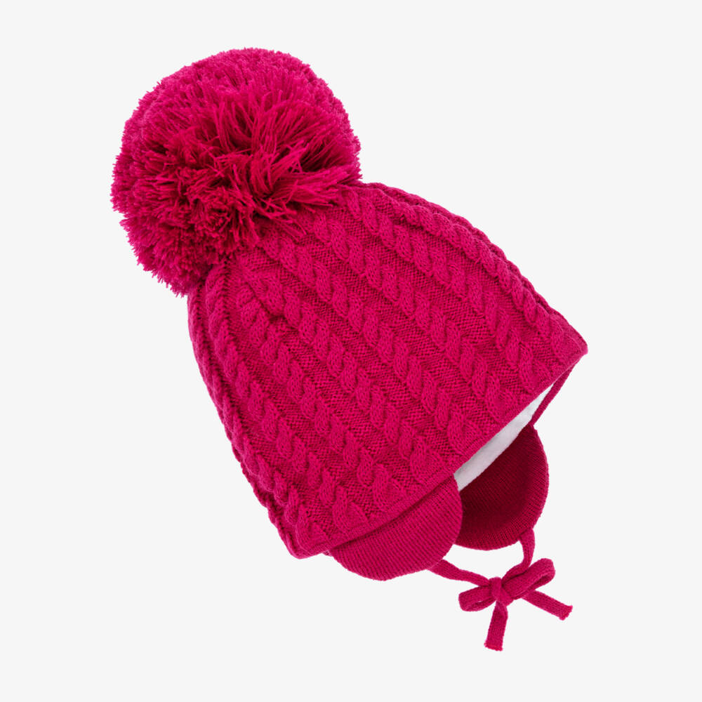 Sätila of Sweden-Girls Pink Laura Giant Pom-Pom Beanie | Childrensalon Outlet