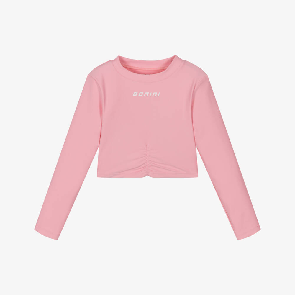 A Dee-Girls Pink Long Sleeve Crop Top | Childrensalon Outlet
