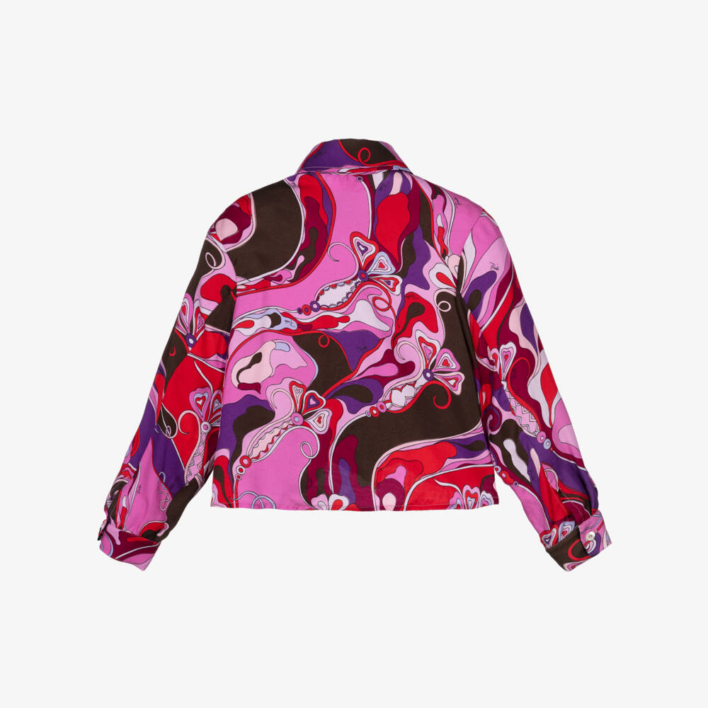 PUCCI-Girls Pink Long Sleeve Orchidee Blouse | Childrensalon Outlet