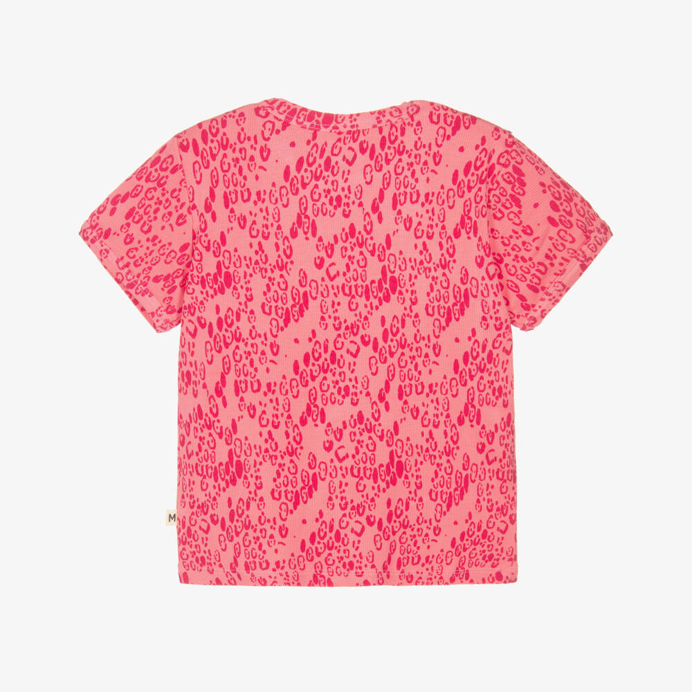 Mini Rodini-Girls Pink Modal Leopard Print T-shirt | Childrensalon Outlet