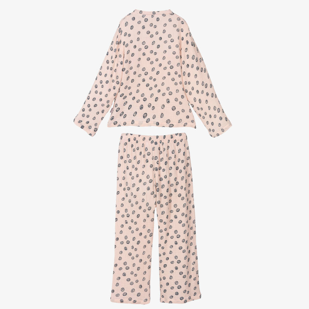 Molo-بيجاما قطنية وردية للبنات بطبعة مزاجية | Childrensalon Outlet