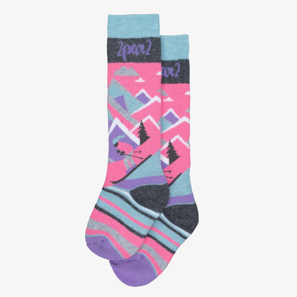 Deux par Deux-Girls Pink Mountain & Ski Thermal Socks | Childrensalon Outlet