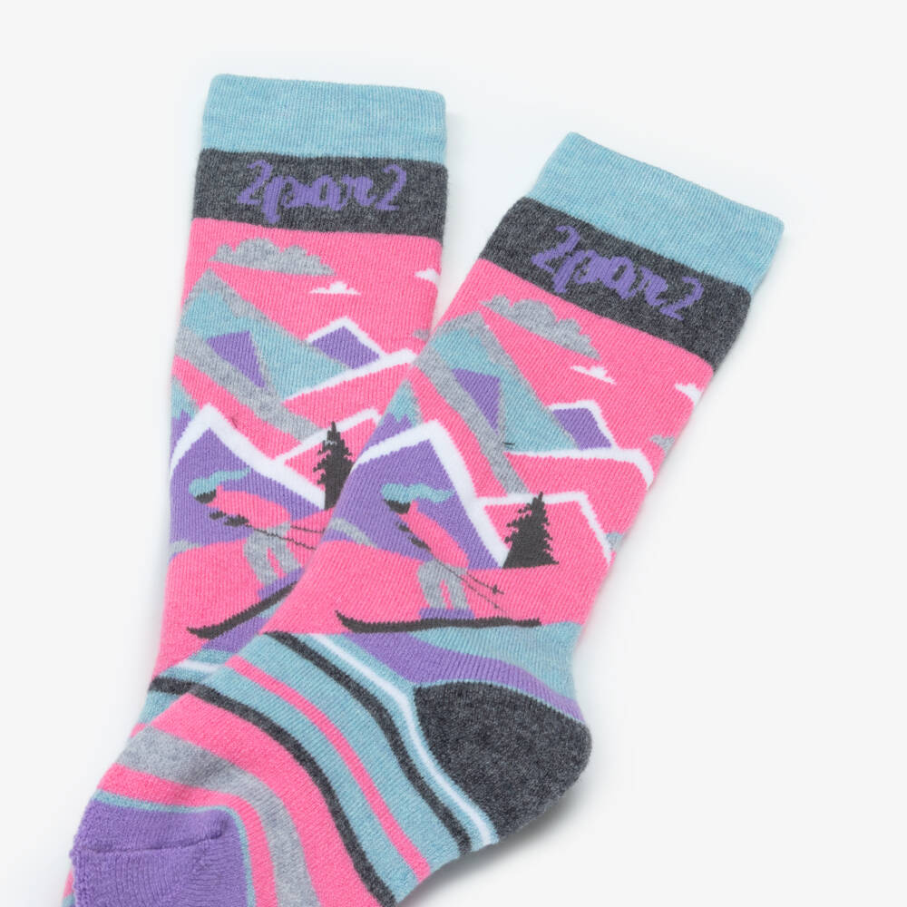 Deux par Deux-Girls Pink Mountain & Ski Thermal Socks | Childrensalon Outlet