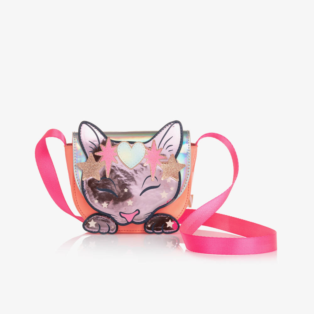 Billieblush-Girls Pink & Orange Cat Shoulder Bag (14cm) | Childrensalon Outlet