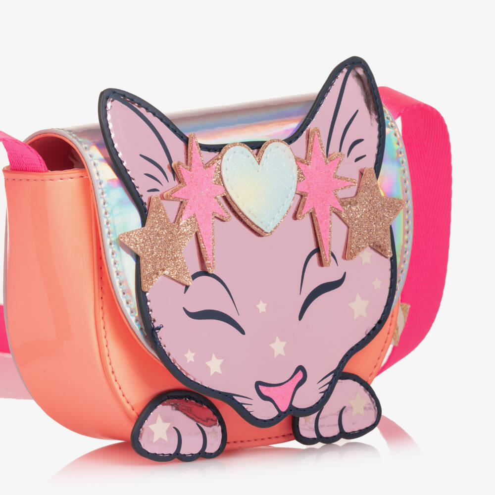 Billieblush-Girls Pink & Orange Cat Shoulder Bag (14cm) | Childrensalon Outlet