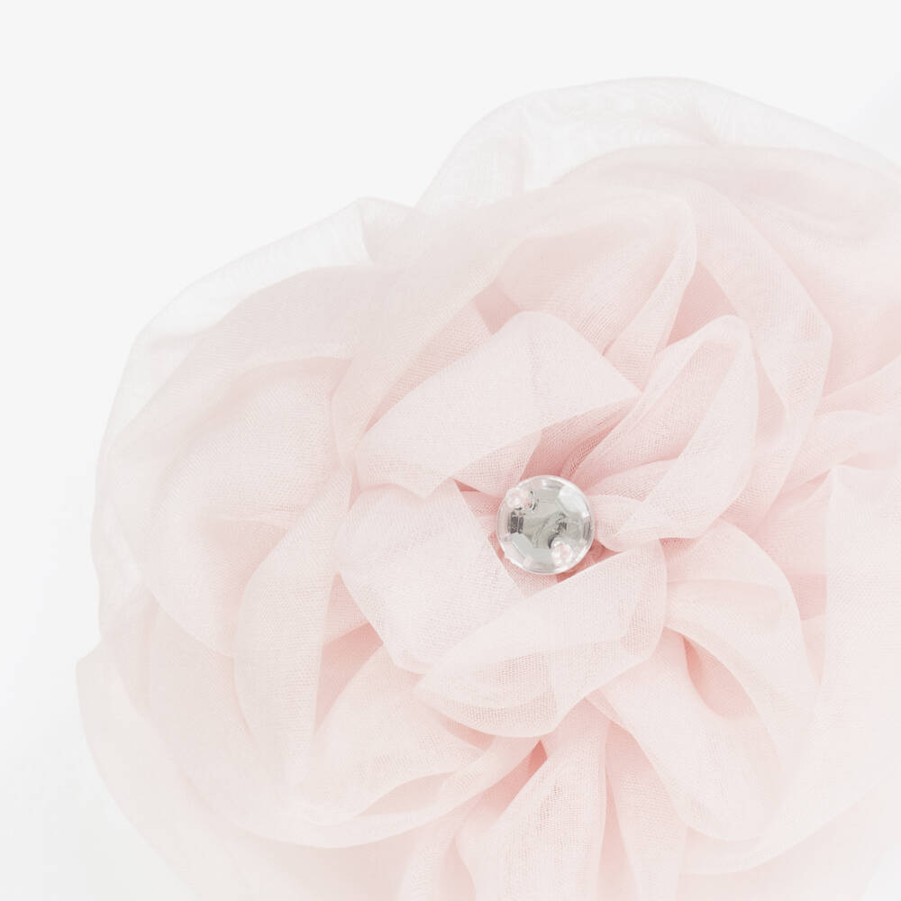 Tutu du Monde-Girls Pink Organza Flower Hair Clip (11cm) | Childrensalon Outlet