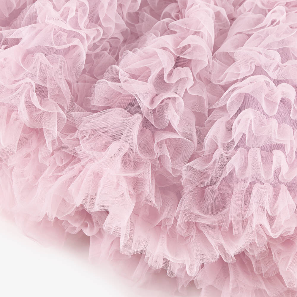 RaspberryPlum-Girls Pink Organza & Ruffle Tulle Dress | Childrensalon Outlet