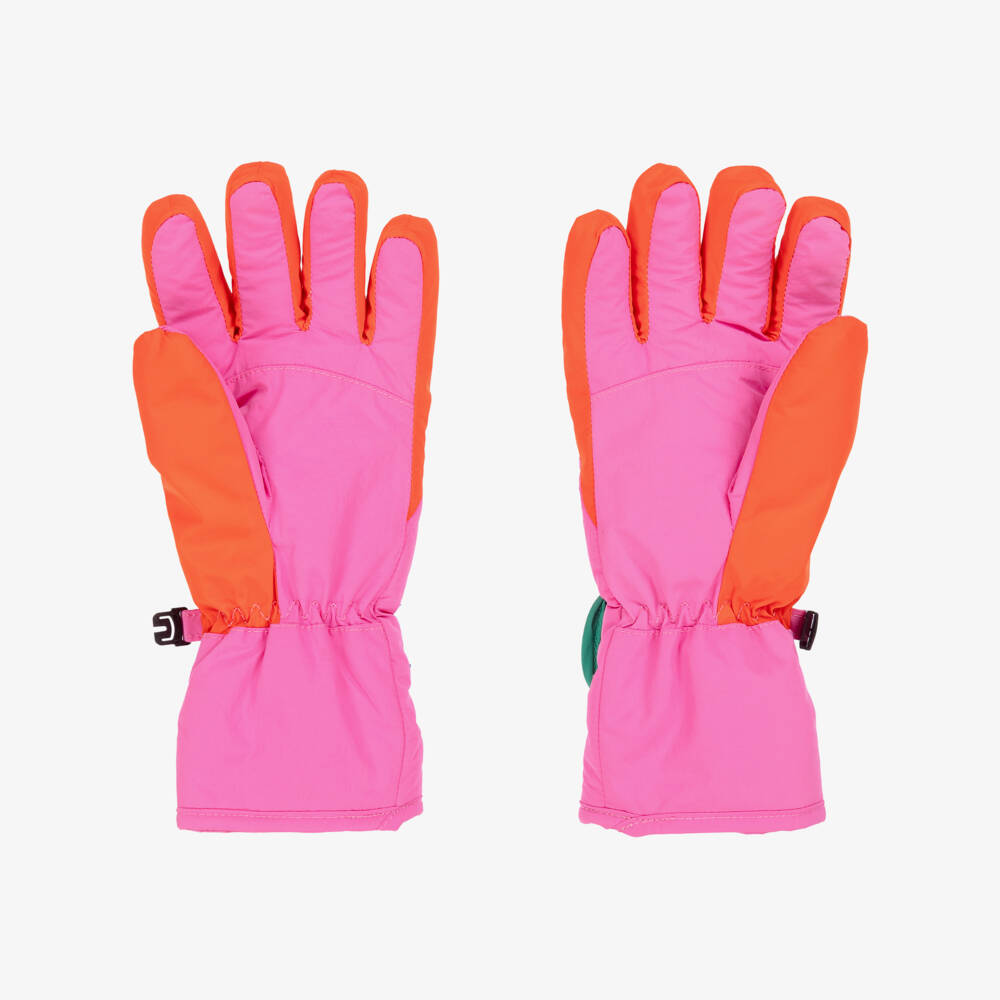 Bobo Choses-Girls Pink Padded & Fleece-Lined Ski Gloves | Childrensalon Outlet