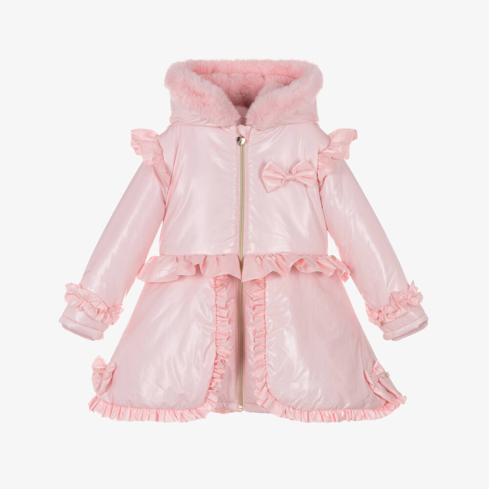 Caramelo Kids-Girls Pink Pearlescent Padded Coat | Childrensalon Outlet