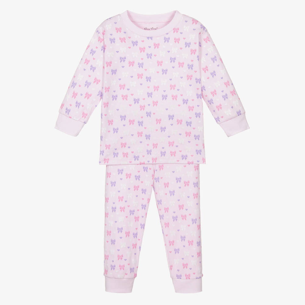 Kissy Kissy-بيجاما وردية دافئة للبنات مع فيونكة | Childrensalon Outlet