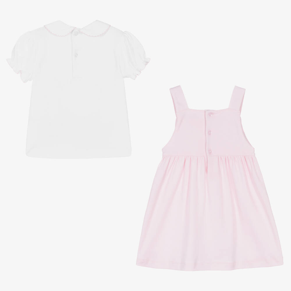 Mini-la-Mode-Girls Pink Pima Cotton Smocked Dress Set | Childrensalon Outlet