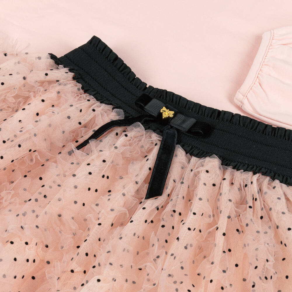 Angel's Face-Girls Pink Polka Dot Tulle Skirt Set | Childrensalon Outlet