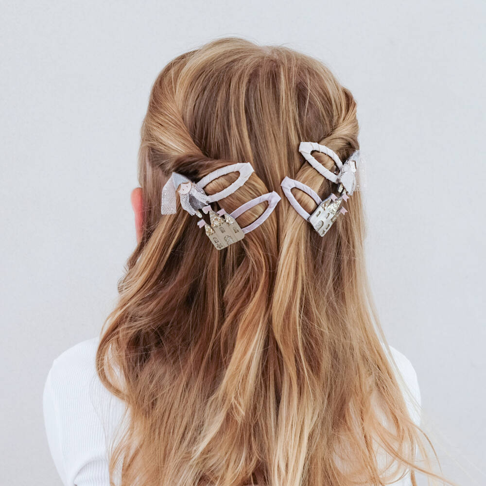 Mimi & Lula-Girls Pink Princess & Castle Hair Clips (4 Pack) | Childrensalon Outlet