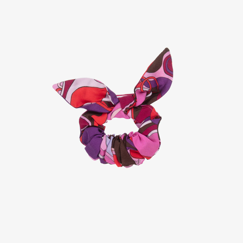PUCCI-Girls Pink & Purple Orchidee Print Hair Scrunchie | Childrensalon Outlet