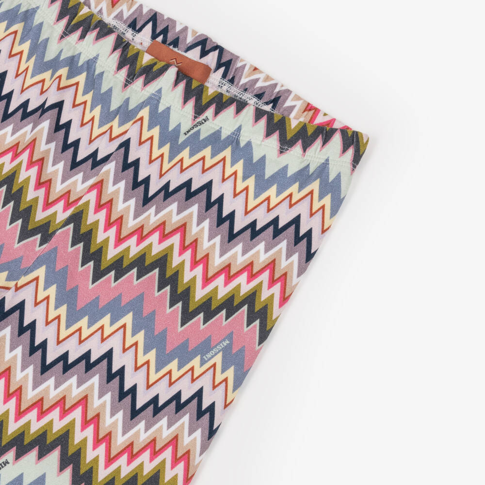Missoni-Girls Pink & Purple Zigzag Cotton Leggings | Childrensalon Outlet