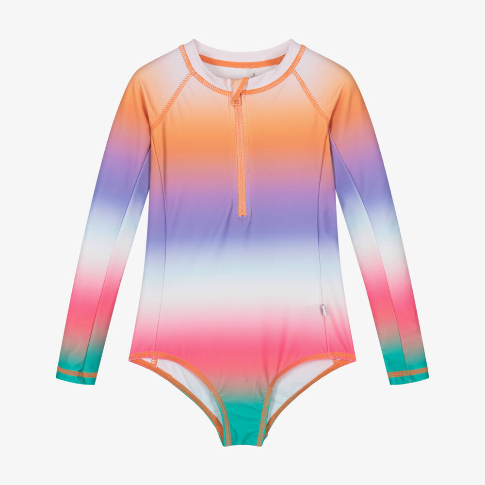Molo-Girls Pink Rainbow Swimsuit (UPF50+) | Childrensalon Outlet