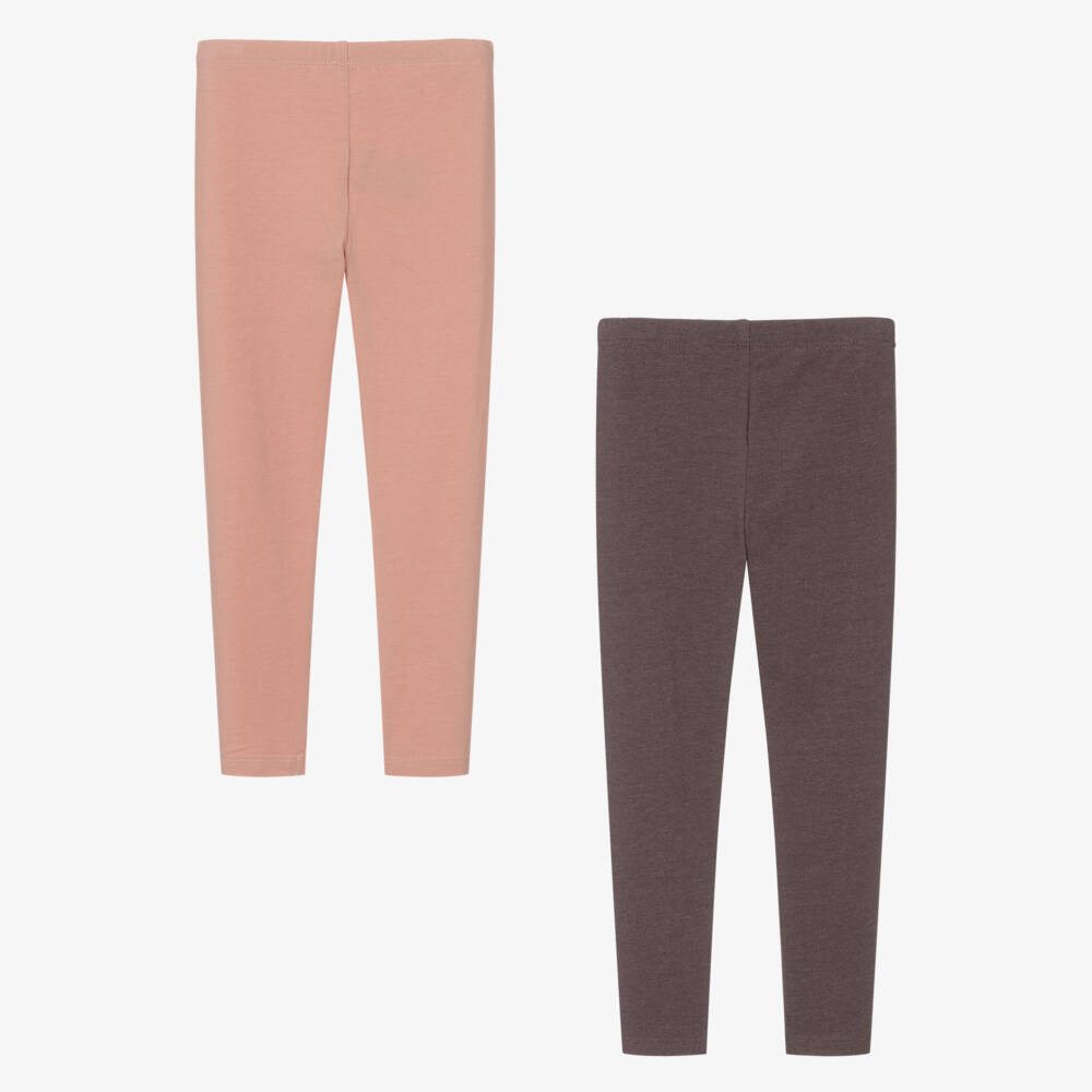 Minymo-طقم ليجنز ناعم للبنات باللونين الوردي والأحمر | Childrensalon Outlet