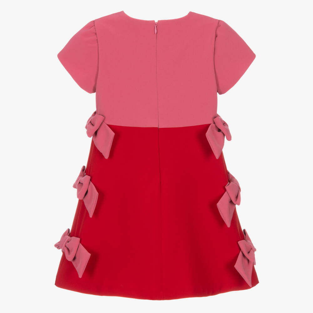 Patachou-Girls Pink & Red Crêpe Dress | Childrensalon Outlet
