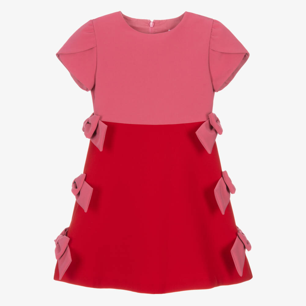 Patachou-Girls Pink & Red Crêpe Dress | Childrensalon Outlet