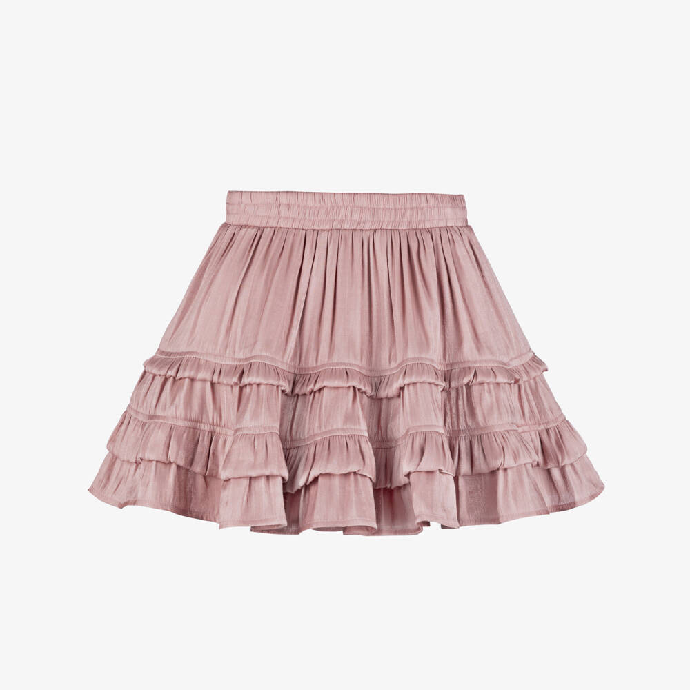 Le Chic-Girls Pink Ruffle Satin Skirt | Childrensalon Outlet