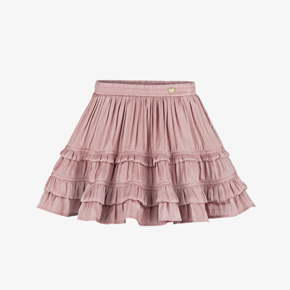 Le Chic-Girls Pink Ruffle Satin Skirt | Childrensalon Outlet