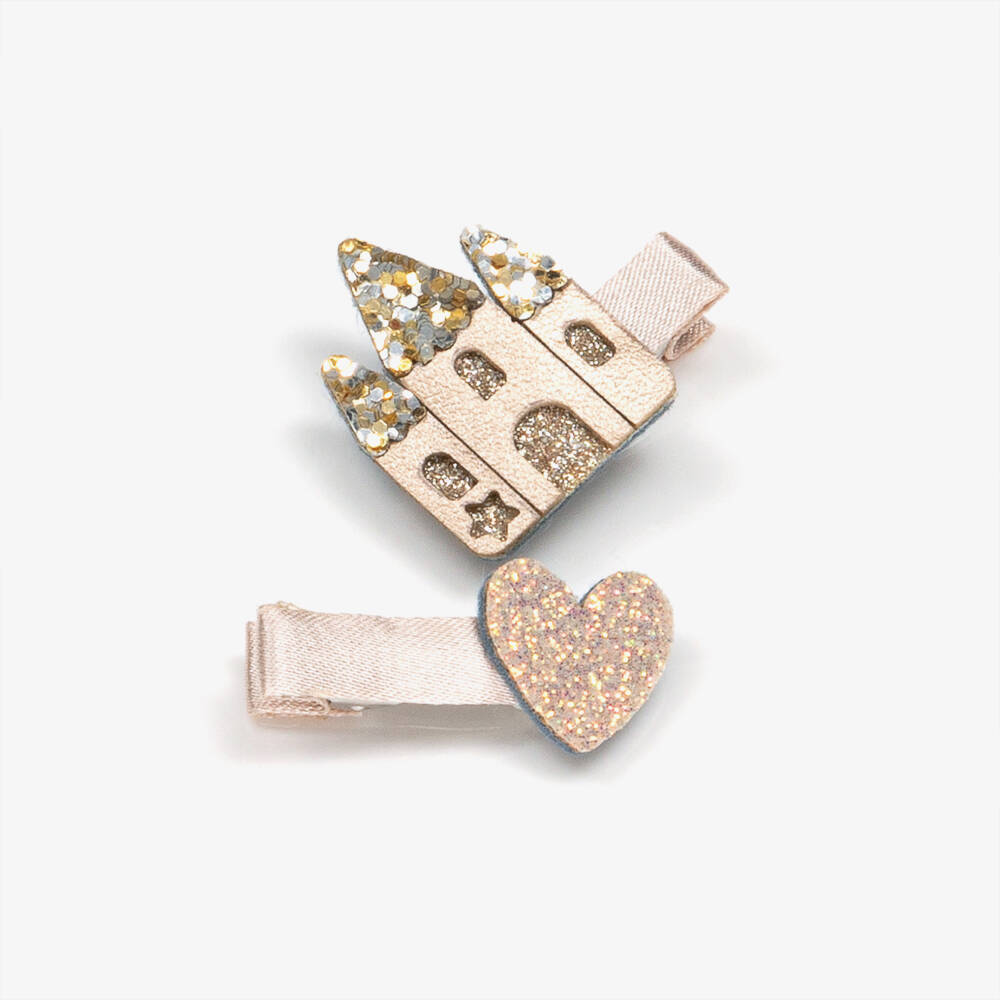 Mimi & Lula-Girls Pink & Silver Princess & Castle Hair Clips (8 Pack) | Childrensalon Outlet