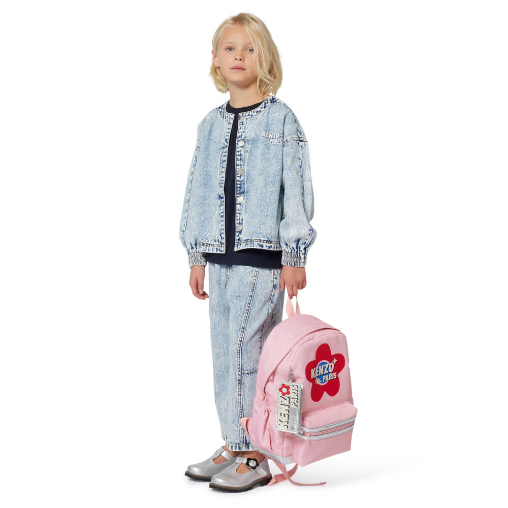 KENZO KIDS-Girls Pink Star Adventure Backpack (38cm) | Childrensalon Outlet
