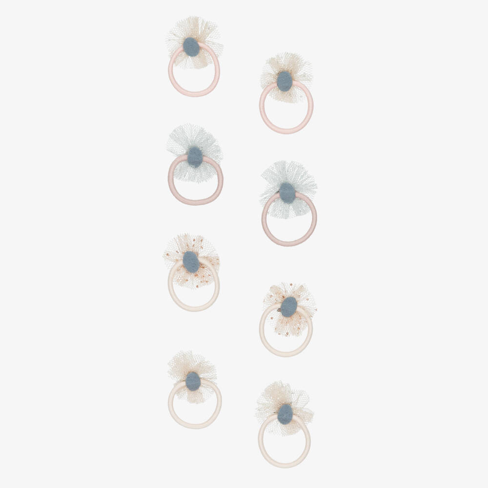 Mimi & Lula-Girls Pink Star & Tulle Hair Elastics (8 Pack) | Childrensalon Outlet