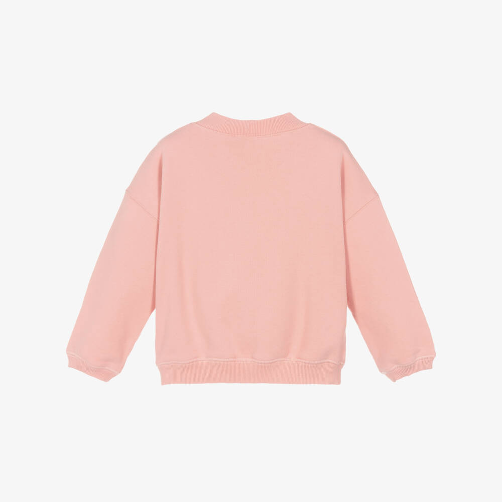 Bonpoint-Girls Pink Sweatshirt with Liberty Fabric Logo Cherries | Childrensalon Outlet