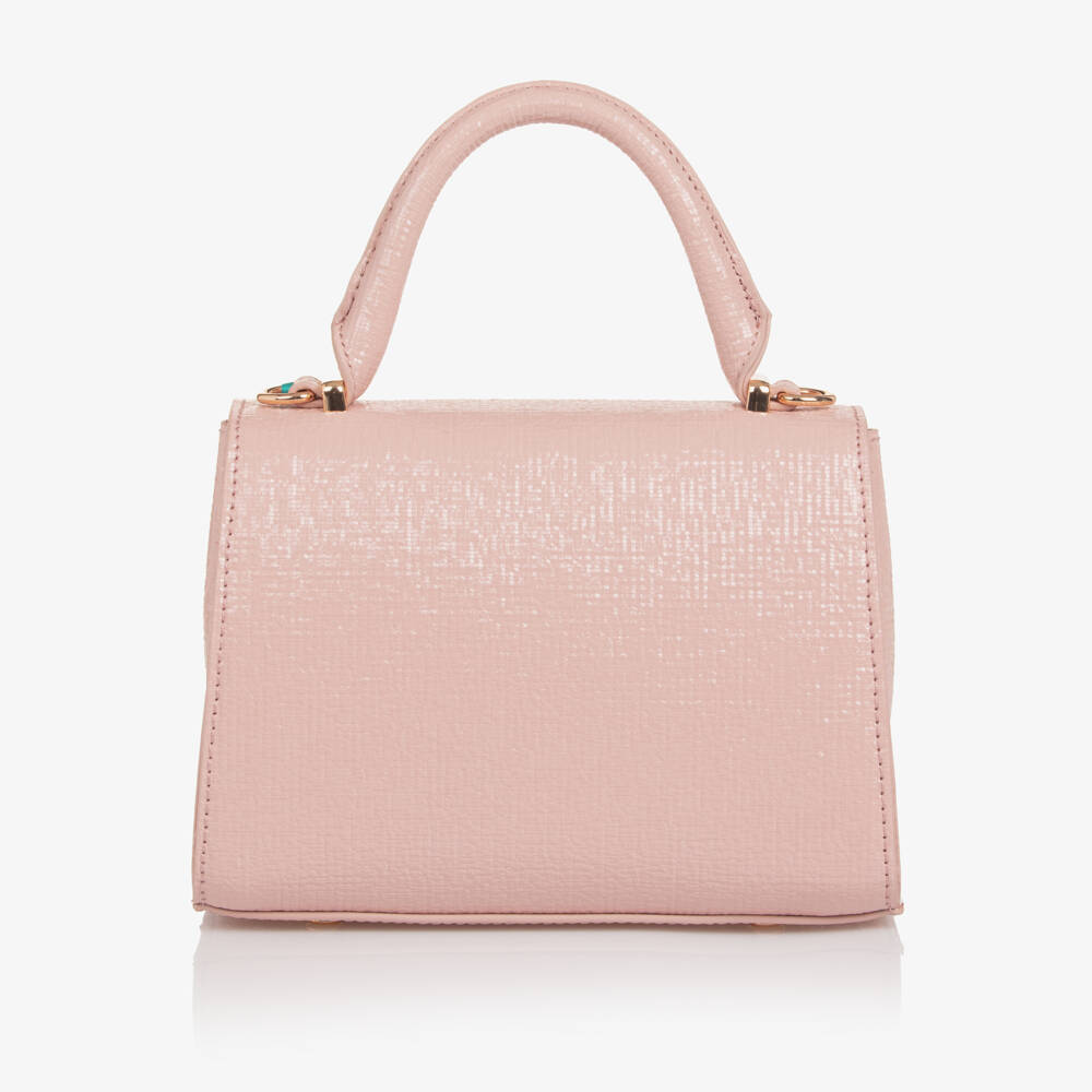 Abel & Lula-Girls Pink Textured Faux Leather Handbag (19cm) | Childrensalon Outlet