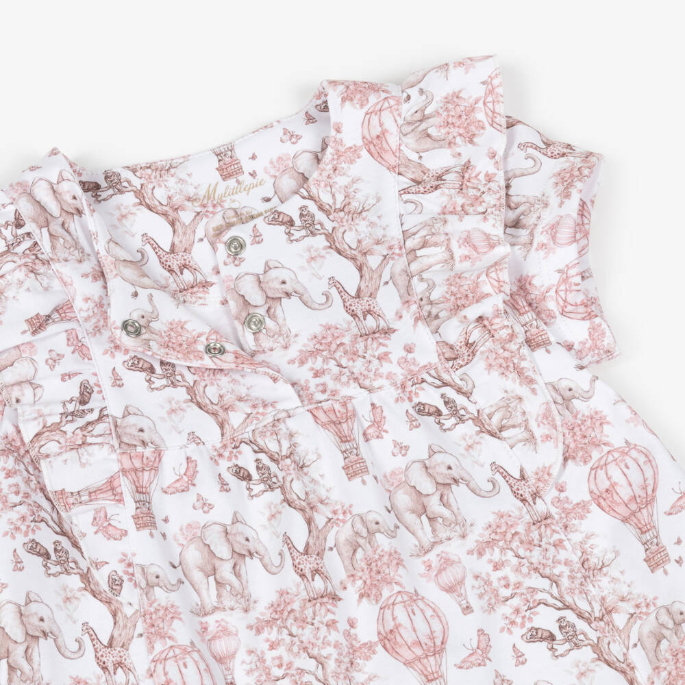 My Little Pie-Girls Pink Toile Africa Supima Cotton Nightdress | Childrensalon Outlet