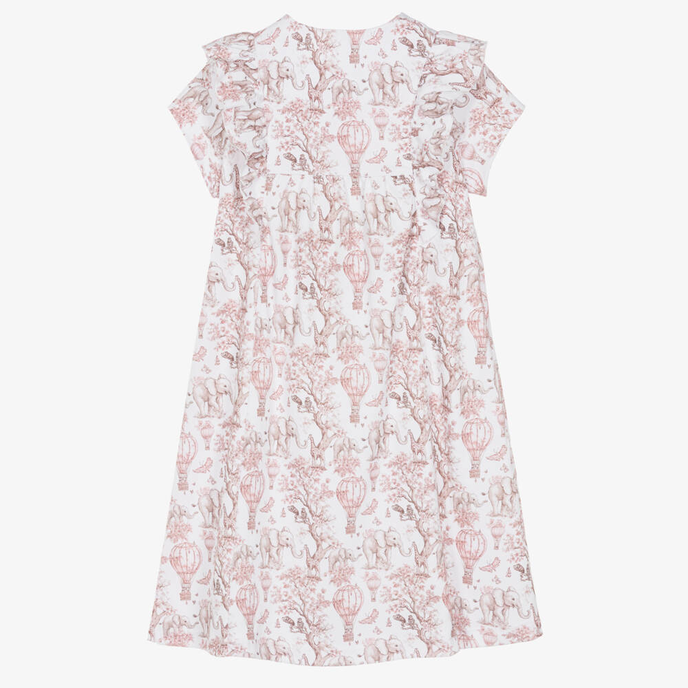 My Little Pie-Girls Pink Toile Africa Supima Cotton Nightdress | Childrensalon Outlet