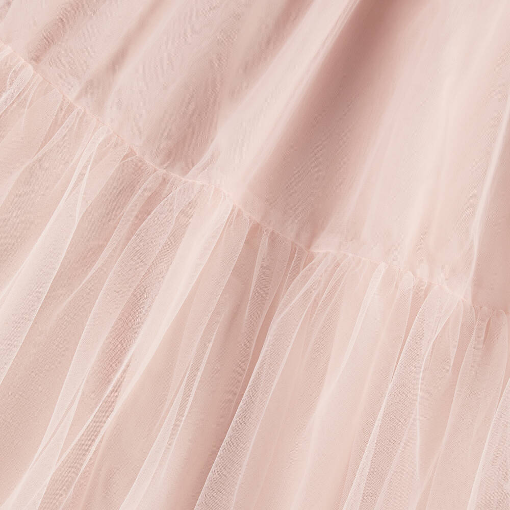 Petite Amalie-Girls Pink Tulle & Embroidered Lace Dress | Childrensalon Outlet