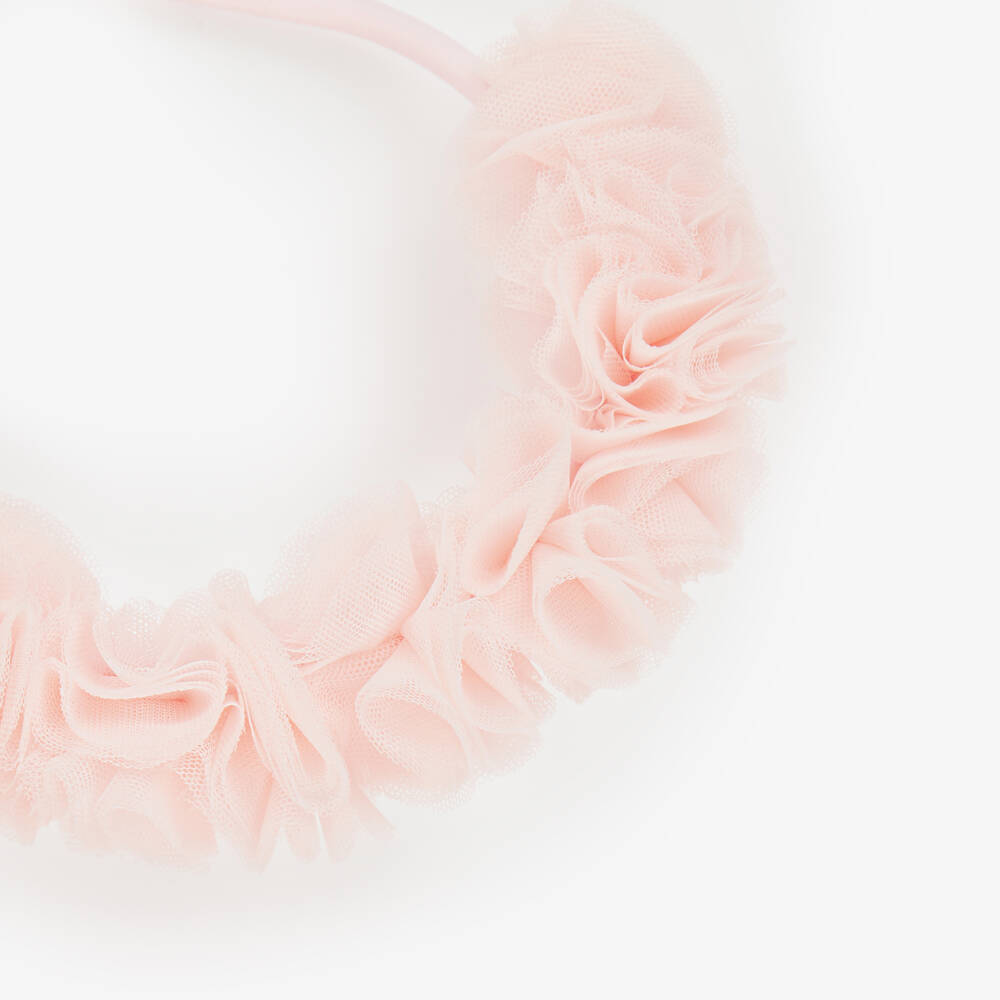 Il Gufo-Girls Pink Tulle Flowers Hairband | Childrensalon Outlet