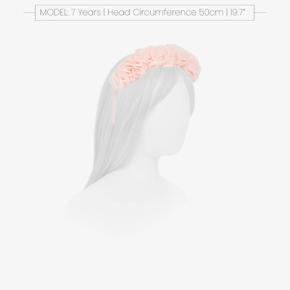 Il Gufo-Girls Pink Tulle Flowers Hairband | Childrensalon Outlet