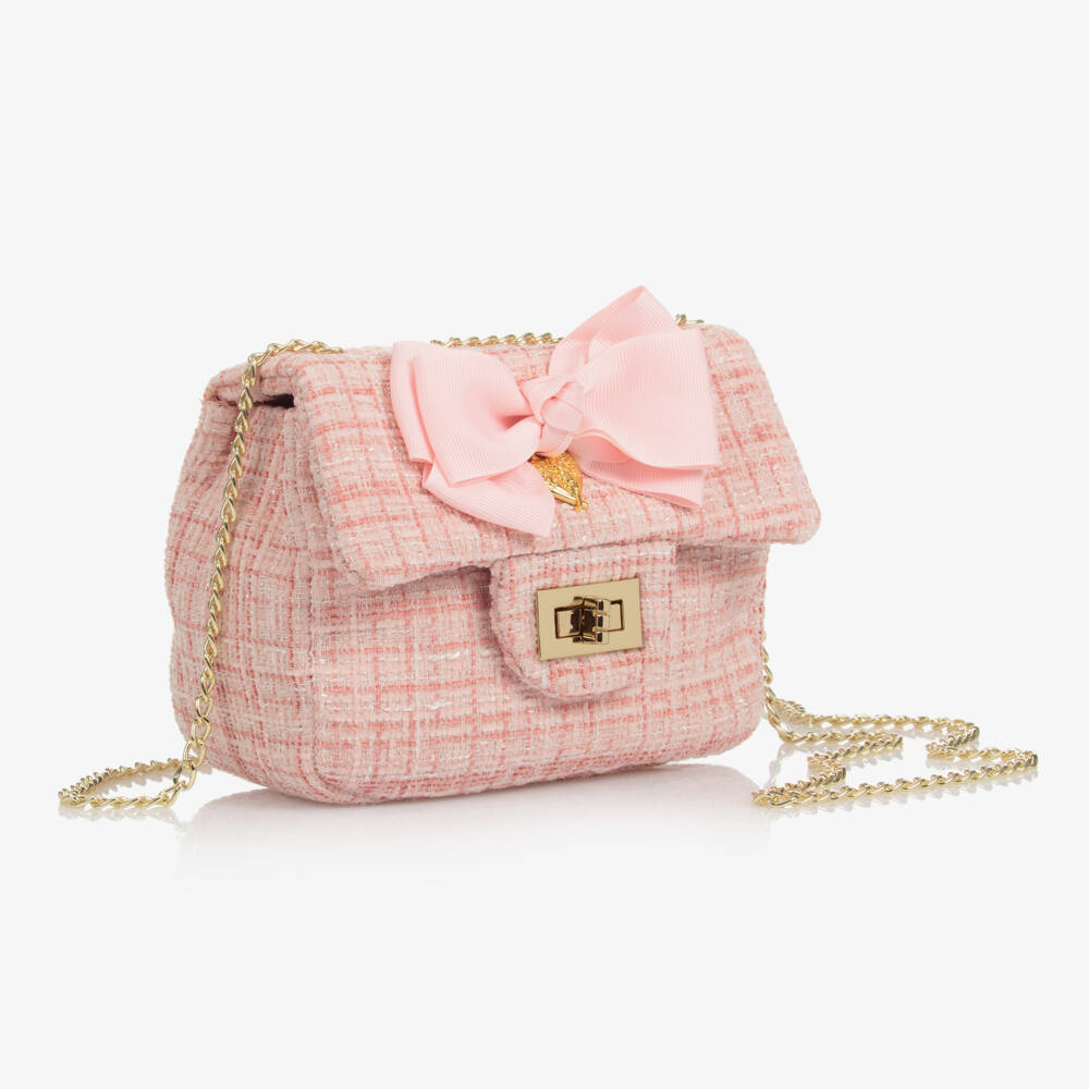 Angel's Face-Girls Pink Tweed Bag (16cm) | Childrensalon Outlet