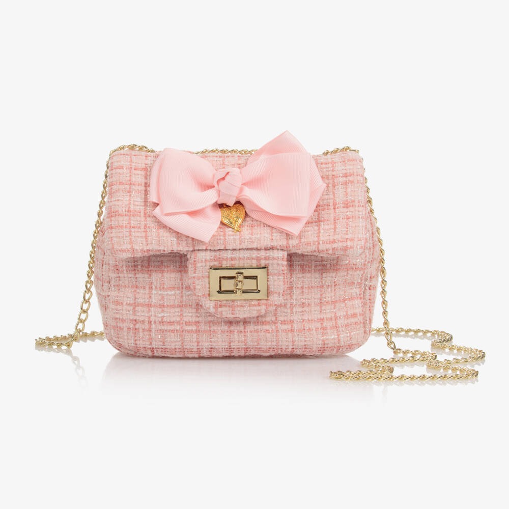 Angel's Face-Girls Pink Tweed Bag (16cm) | Childrensalon Outlet