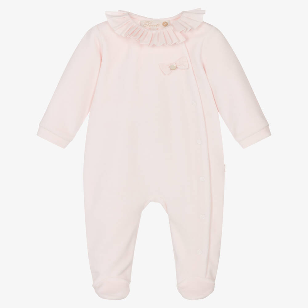 Pureté Du... Bébé-Girls Pink Velour Babygrow | Childrensalon Outlet