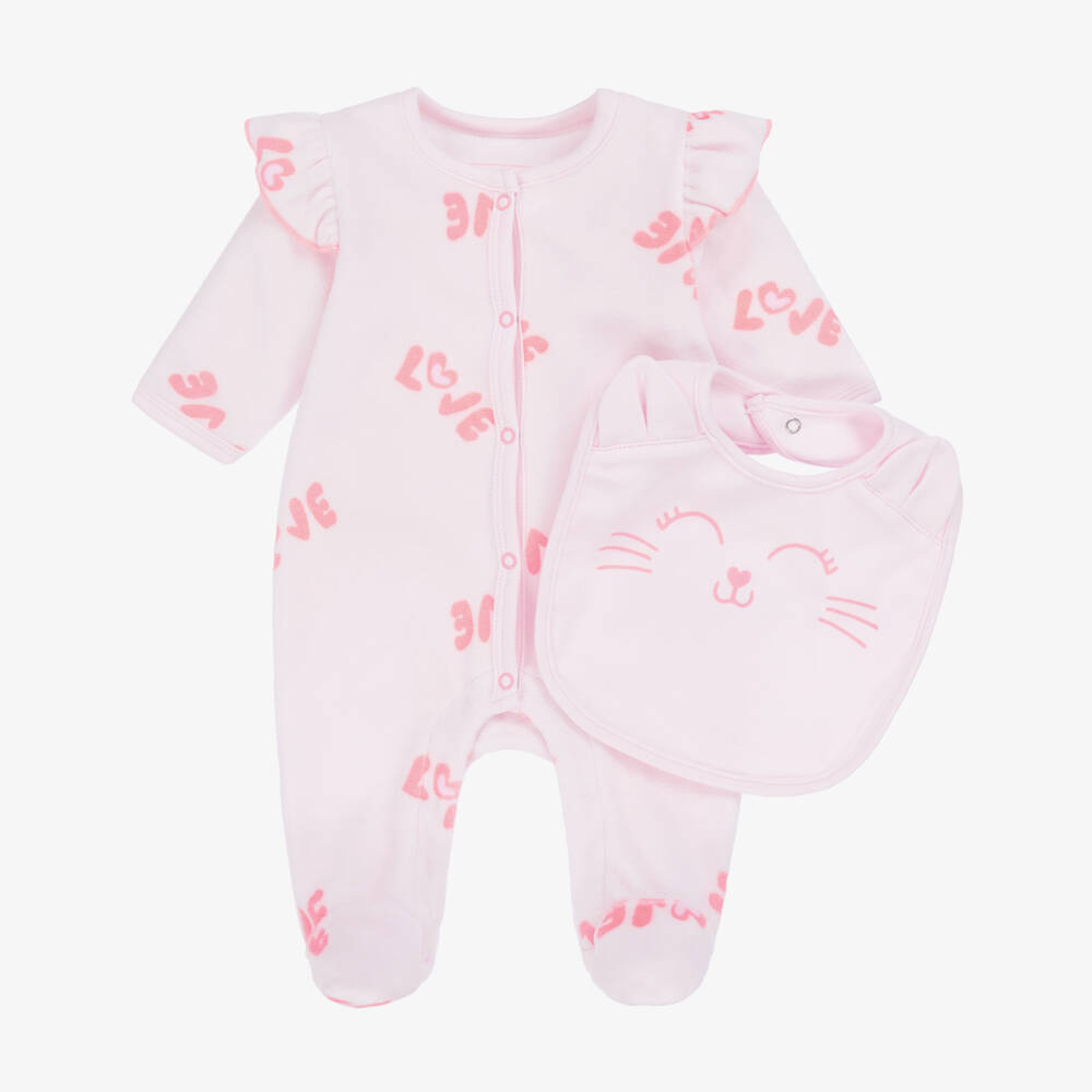 Billieblush-Розовый велюровый комплект для малышей с котиком для девочек | Childrensalon Outlet