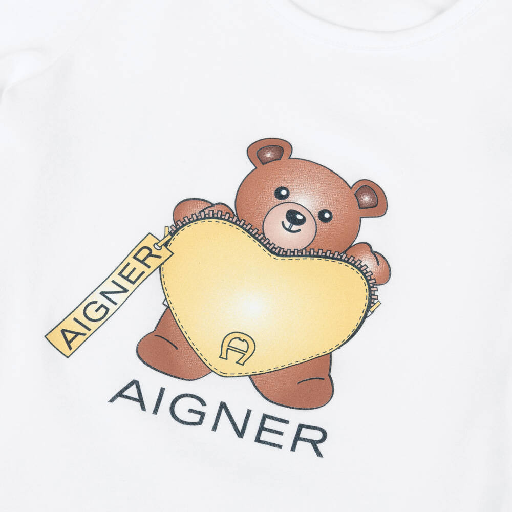 AIGNER-طقم نوم قطني وردي للبنات مع دب | Childrensalon Outlet